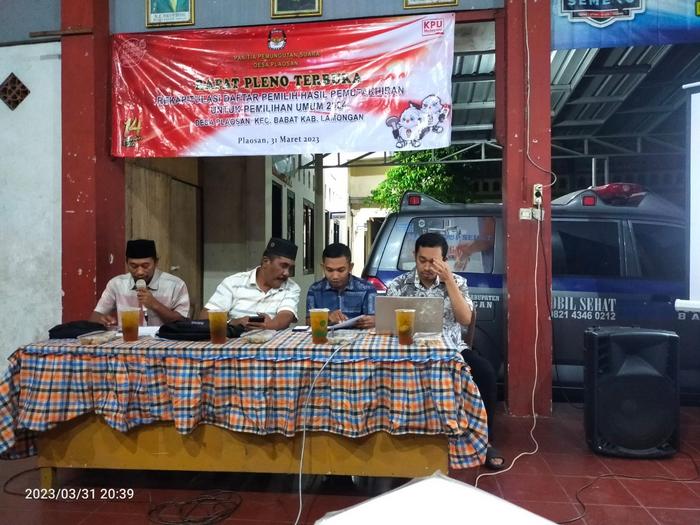 Rapat Pleno Terbuka Rekapitulasi Daftar Perubahan Pemilih Hasil Pemutakhiran Desa Plaosan